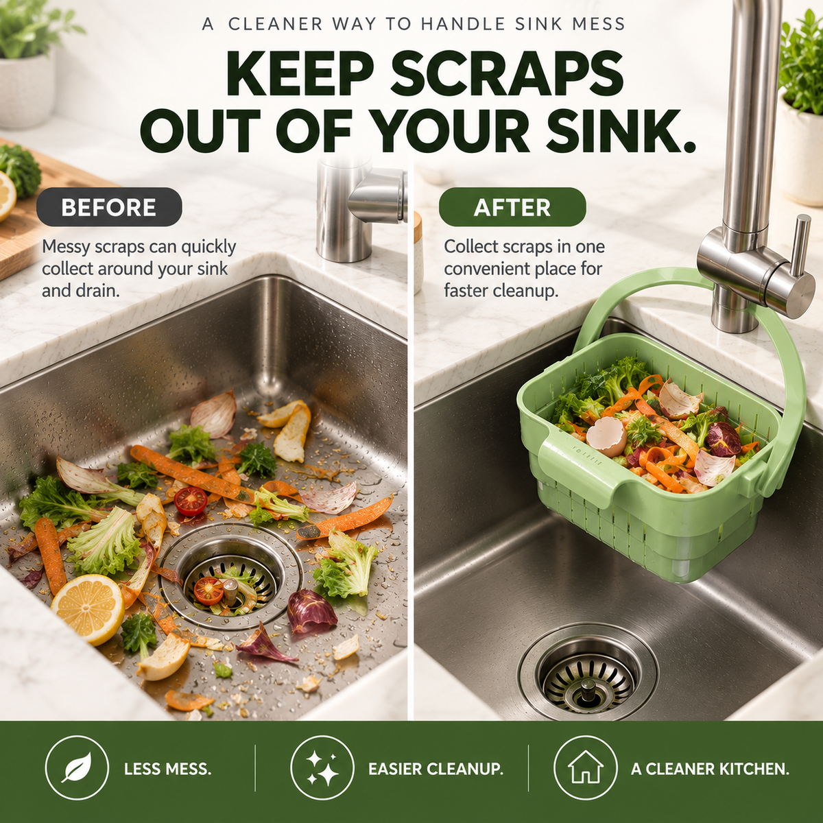🧩100K+ SOLD! ✨ Kitchen Sink Strainer Food Catcher Efficient Strainer Solution