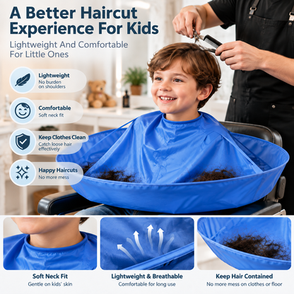 🎁 Portable Waterproof Hair Cutting Cape – Reusable Hair Catcher Bib for Easy Home Haircuts