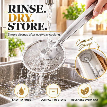 💞70K+ SOLD! ✨2-in-1 Spider Strainer Tongs – Stainless Steel Frying & Draining Tool