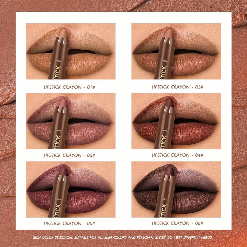 🎁Last Day Promotion 49% OFF🔥6Pcs/set Matte Brown Lipstick💄